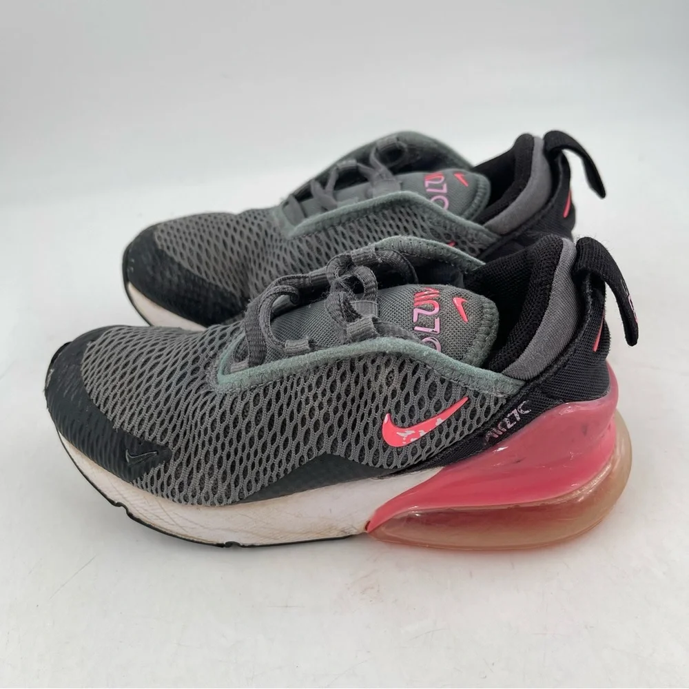 Nike Girl’s Size 11.5C Nike Air Max 270 Smoke Grey Hyper Pink Sneakers Shoes